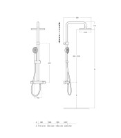 MEDIDAS COLUMNA DUCHA TERMOSTATICA EVEN-T ROUND ROCA